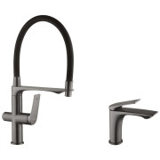 Набір змішувачів Kroner Graz-GRP03815 + змішувач Graz-GRP010 графіт CVS30147