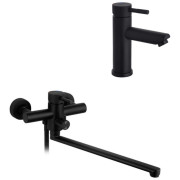 Набір змішувачів для ванної кімнати Kroner Edelstahl Klassisch-SCH070 + змішувач Edelstahl Klassisch-SCH010 чорний CVS30149