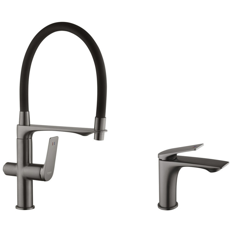 Набір змішувачів Kroner Graz-GRP03815 + змішувач Graz-GRP010 графіт CVS30147