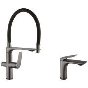 Набір змішувачів Kroner Graz-GRP03815 + змішувач Graz-GRP010 графіт CVS30147