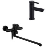 Набір змішувачів для ванної кімнати Kroner Edelstahl Klassisch-SCH070 + змішувач Edelstahl Klassisch-SCH010 чорний CVS30149
