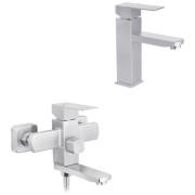 Набір змішувачів для ванної кімнати Kroner Edelstahl Kubus-ESG010 + змішувач Edelstahl Kubus-ESG060 нікель CVS30150