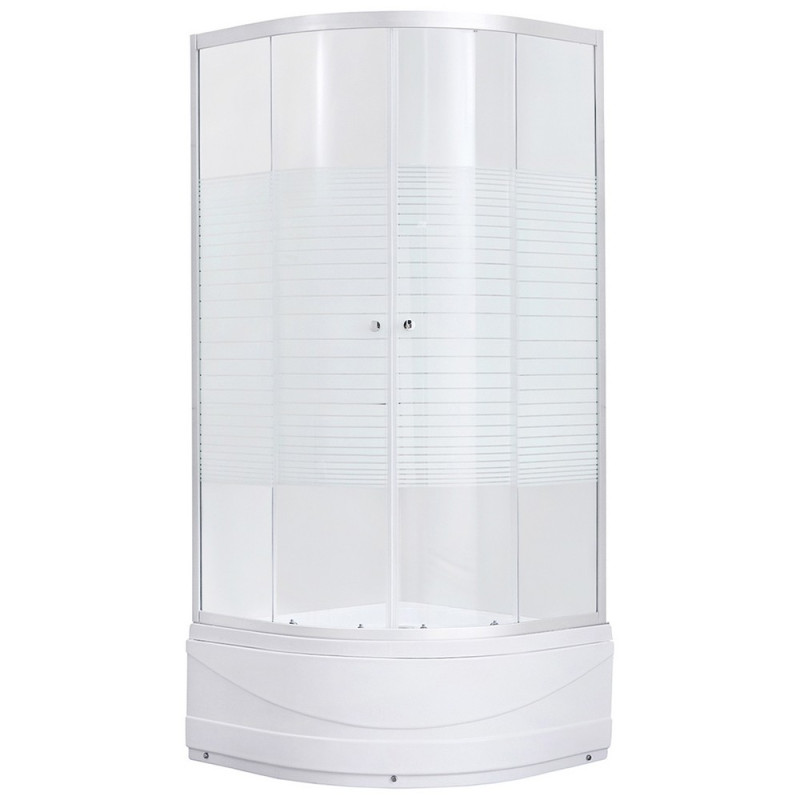 Душевая кабина Kroner KRP HarzCТG9090 90х90 см профиль сатин стекло с рисунком CV029564