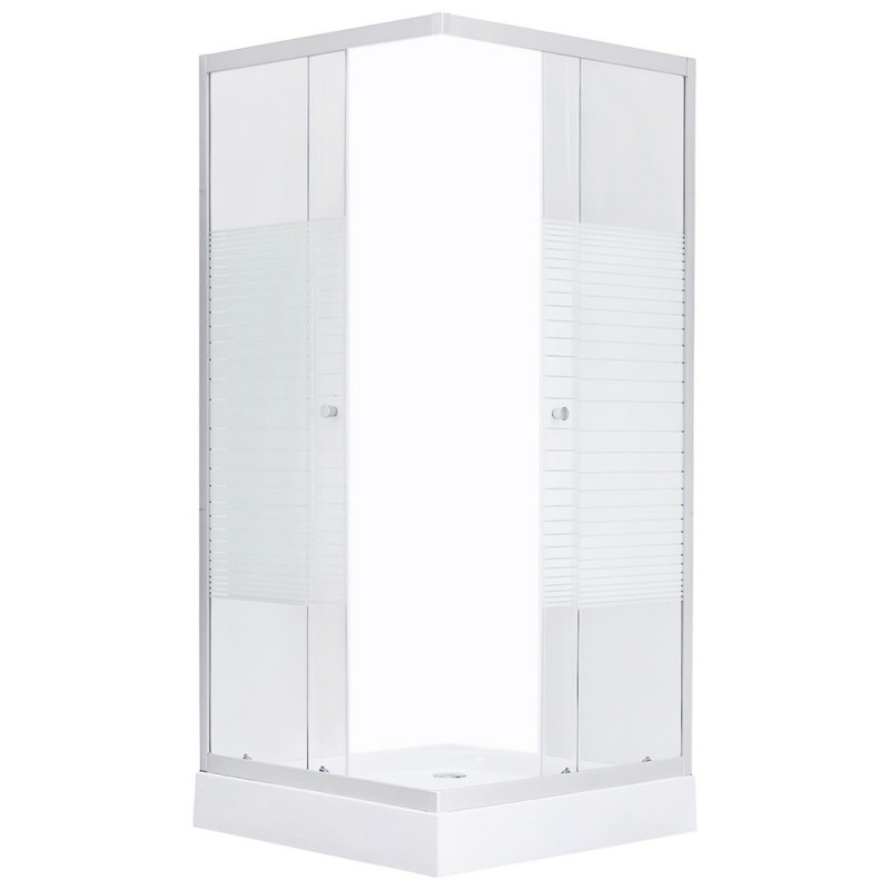 Душевая кабина Kroner KRP EifelQCFL9090 90х90 см профиль сатин стекло с рисунком CV029569