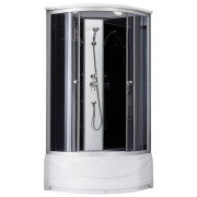 Душевой бокс Kroner KRP EnzoSDCTG9090 90х90 см профиль сатин тонированное серое стекло CV031572