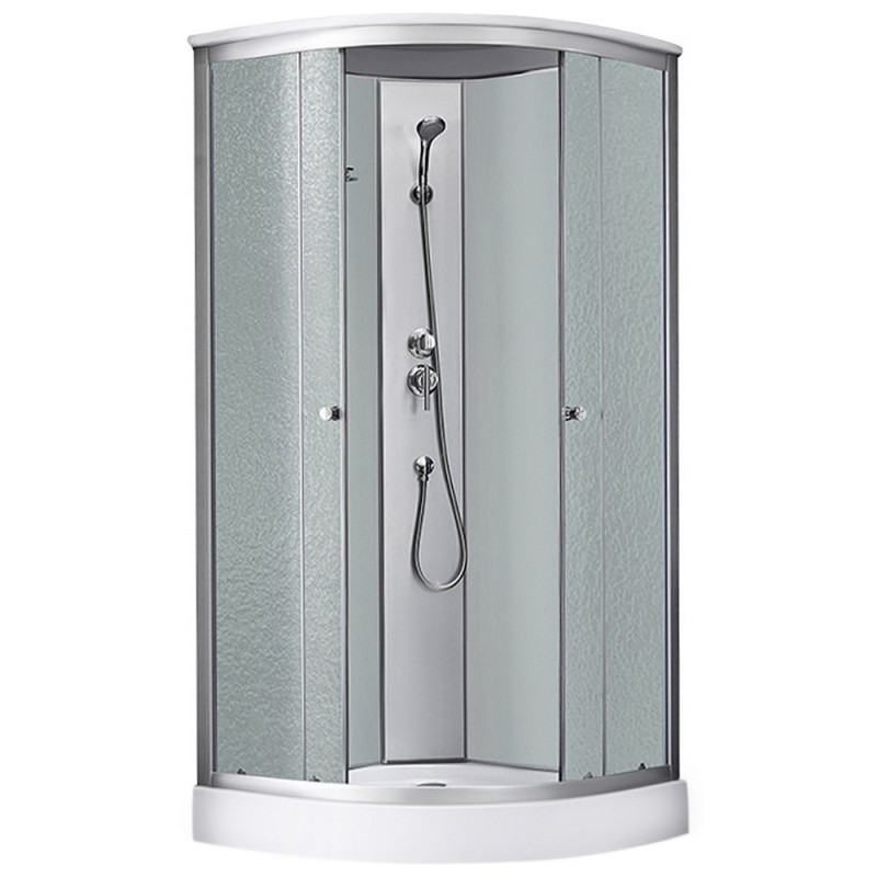 Душевой бокс Kroner KRP EnzoWDCFF9090 90х90 см профиль сатин рифленное стекло CV031573