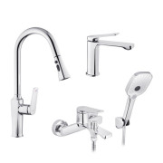 Набір змішувачів для ванної Kroner Makon-C060 + змішувач Makon-C030-T + змішувач Makon-C010 хром CVS30155