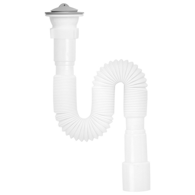 Гофросифон для раковины Kroner KRP GS01 пластик/нержавеющая сталь CV032066