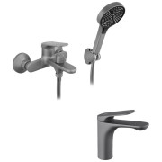 Набор смесителей для ванной Kroner Linz-GRN060 + смеситель Linz-GRN010 серый CVS30158