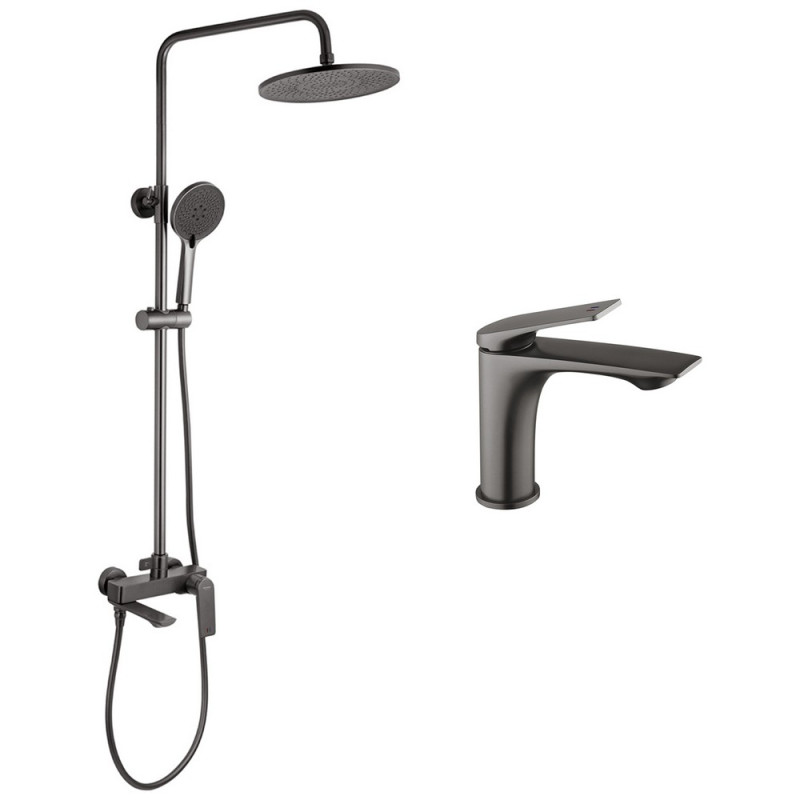 Набір 2 в 1 душова система Kroner Graz-GRP063 + змішувач Graz-GRP010 графіт CVS30162