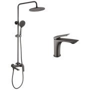 Набір 2 в 1 душова система Kroner Graz-GRP063 + змішувач Graz-GRP010 графіт CVS30162