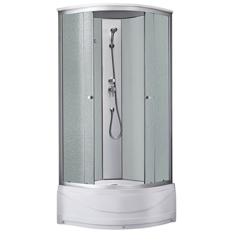 Душовий бокс Kroner KRP EnzoWDCTF9090 90х90 см профіль сатин рифлене скло CV029571