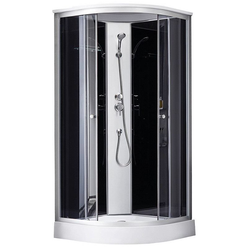 Душовий бокс Kroner KRP EnzoWDCTF9090 90х90 см профіль сатин тоноване сіре скло CV029572