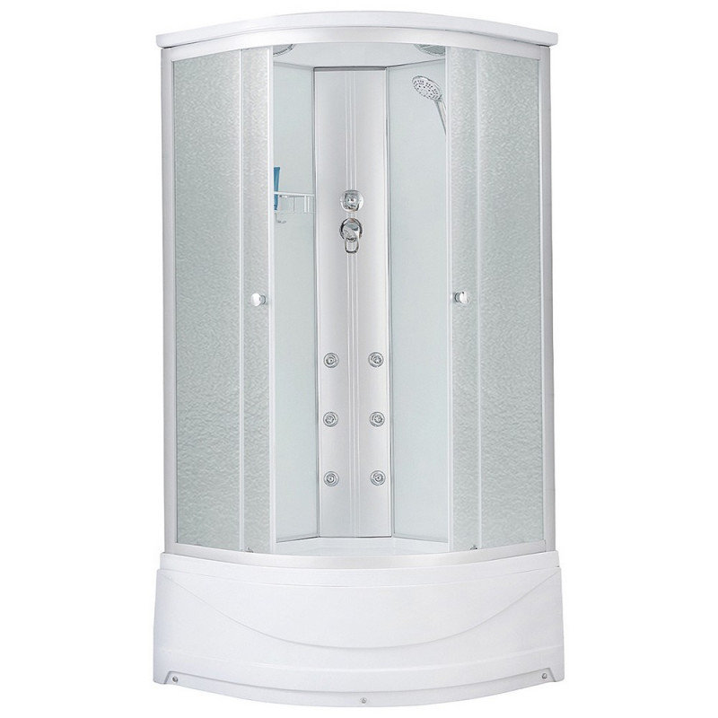 Душевой бокс Kroner KRP ArmadaWDCTF9090 90х90 см профиль сатин рифленное стекло CV031575