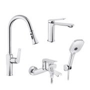 Набір змішувачів для ванної Kroner Makon-C060 + змішувач Makon-C030-T + змішувач Makon-C010 хром CVS30155