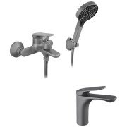 Набір змішувачів для ванної кімнати Kroner Linz-GRN060 + змішувач Linz-GRN010 сірий CVS30158