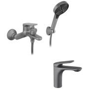 Набор смесителей для ванной Kroner Linz-GRN060 + смеситель Linz-GRN010 серый CVS30158