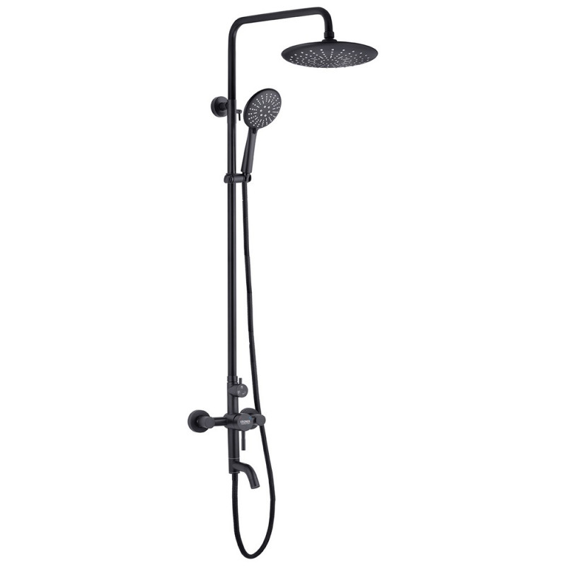 Душевая стойка Kroner KRP Edelstahl Klassisch-SCH063 со смесителем и душевым гарнитуром черный CV025650