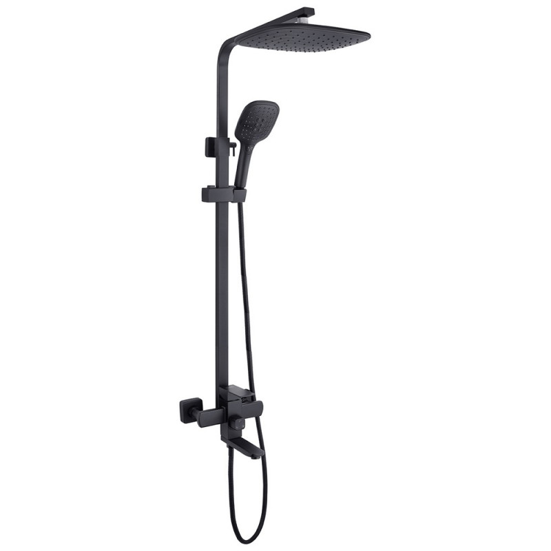 Душевая стойка Kroner KRP Edelstahl Kubus-SCH063 со смесителем и душевым гарнитуром черный CV022979