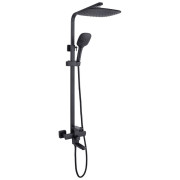 Душевая стойка Kroner KRP Edelstahl Kubus-SCH063 со смесителем и душевым гарнитуром черный CV022979