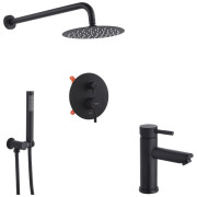 Набір 2 в 1 душова система Kroner Edelstahl Klassisch-SCH082 + змішувач для раковини Edelstahl Klassisch-SCH010 CVS30163