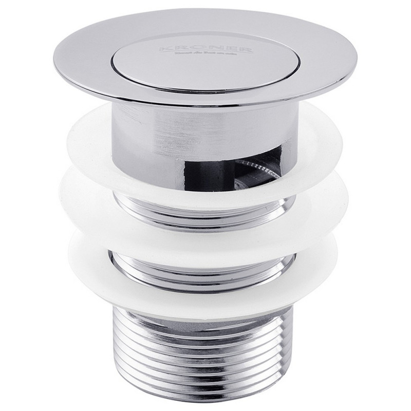 Донный клапан для раковины Kroner KRM C962-1 с переливом латунь хром CV022945