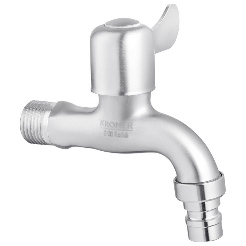 Кран для поливу Kroner KRP Edelstahl Klassisch-ESG099 1/2'' ЗР нержавіюча сталь CV022964