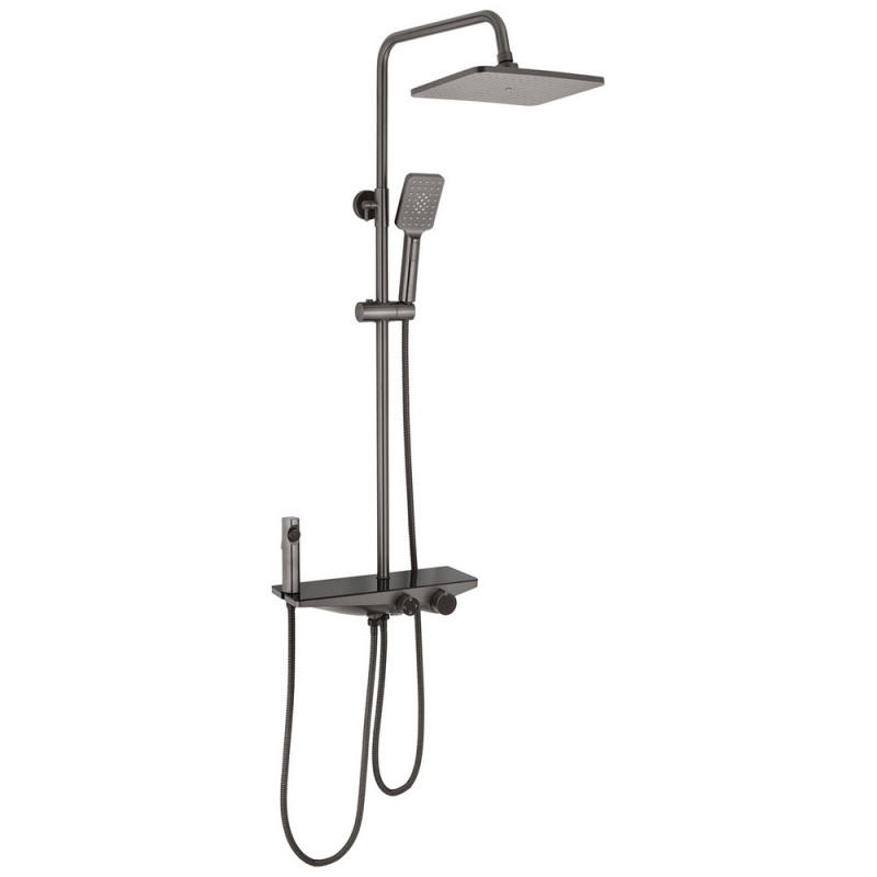 Душевая стойка Kroner KRP Armada-GRP066 со смесителем и душевым гарнитуром графит CV033880
