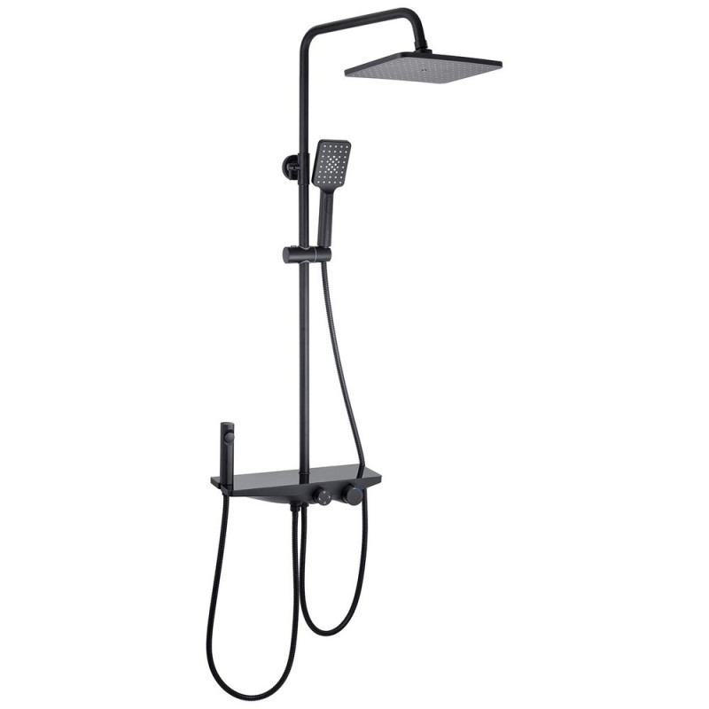 Душова стійка Kroner KRP Armada-SCH066 із змішувачем та душовим гарнітуром чорний CV033873