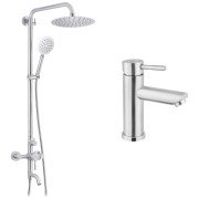 Набір 2 в 1 душова система Kroner Edelstahl Klassisch-ESG063 + змішувач для раковини Edelstahl Klassisch-ESG010 нержавіюча сталь CVS30204