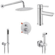 Набір 3 в 1 душова система Kroner Edelstahl Klassisch-ESG082 + змішувач Edelstahl Klassisch-ESG010 + душ гігієнічний ESG053 нікель CVS30206