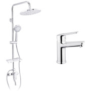 Набор 2 в 1 душевая система Kroner Armada-C064K + смеситель Hagen-C010 хром CVS30211