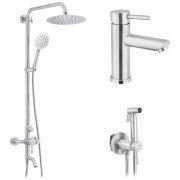 Набір 3 в 1 душова система Kroner Edelstahl Klassisch-ESG063 + змішувач Edelstahl Klassisch-ESG010 + душ гігієнічний ESG053 нікель CVS30192