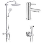 Набір 3 в 1 душова система Kroner Edelstahl Klassisch-ESG063 + змішувач Edelstahl Klassisch-ESG010 + душ гігієнічний ESG053 нікель CVS30192