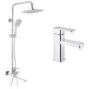 Набір 2 в 1 душова система Kroner Armada-C067 + змішувач для раковини Ems-C010 хром CVS30209