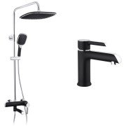 Набір 2 в 1 душова система Kroner Essen-SCH063 + змішувач для раковини Essen-SCH010 хром CVS30210