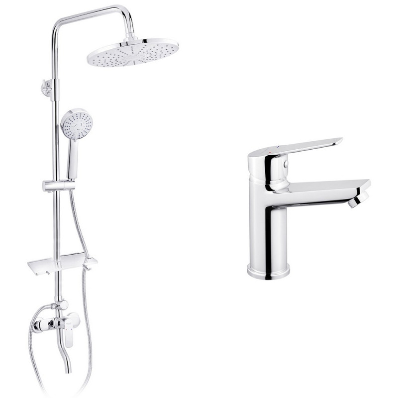 Набір 2 в 1 душова система Kroner Armada-C064K + змішувач Hagen-C010 хром CVS30211