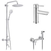 Набір 3 в 1 душова система Kroner Edelstahl Klassisch-ESG063 + змішувач Edelstahl Klassisch-ESG010 + душ гігієнічний ESG052 нікель CVS30208