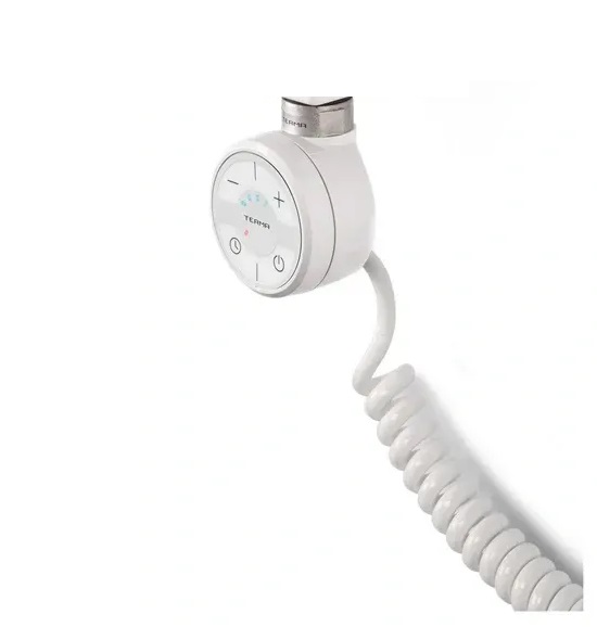 ТЕН для сушки для рушників Terma Moa 400 Вт кабель спіральний з вилкою RAL 9016 білий WEMOA04T916U
