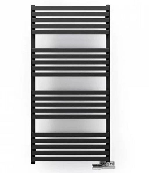 Полотенцесушитель водяной Terma Quadrus Slim 118,5х60 см SX Ral 9005 mat черный матовый WGQUS118060K9M5SX