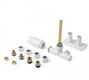 Комплект вентилей интегрированный термостатический Terma Unico All in One с трубкой правый белый мат TGETUNICPKS96/TGETBI013