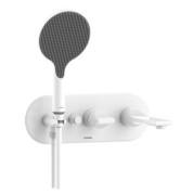 Змішувач для ванної Bossini Apice вбудований з душовим гарнітуром матовий білий Z00557000045005