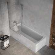 Шторка для ванни Ravak X-Point Slim XPSVS1 80х140 см профіль полірований алюміній прозоре скло X75OMC0FZ1