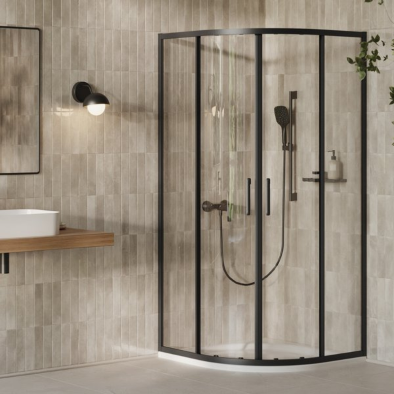 Душовий куточок Ravak X-Point Slim XPSCP4-90 90х90 см профіль чорний скло transparent X3B27030FZ1C