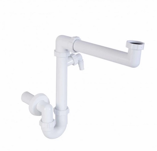 Сифон для кухонной мойки Styron пластик белый STY-641