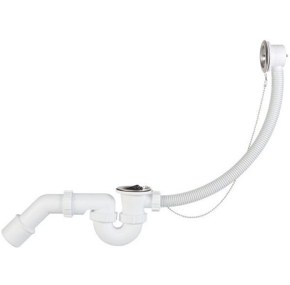 Злив з переливом для ванни Styron з ланцюжком хром STY-536