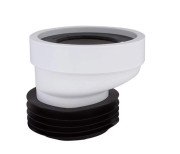 Патрубок для унітазу Styron зі зміщенням на 20 мм гума білий STY-530-20