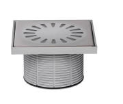 Надставка для зливного трапу Styron з решіткою Flower 146х146 мм нержавіюча сталь STY-505-FLOWER