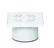 Надставка для сливного трапа Styron с решеткой 147х147 мм пластик белый STY-504-M-F