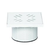 Надставка для сливного трапа Styron с решеткой 147х147 мм пластик белый STY-504-M-F